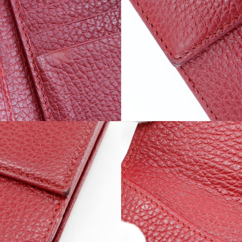 【日本直送】グッチ GUCCI GGマーモント 二つ折り財布 456122 レザー 赤 レディース【中古】