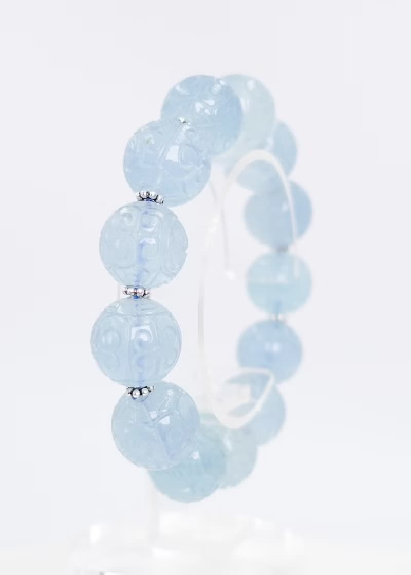 寶麗金珠寶-天然海水藍寶手珠