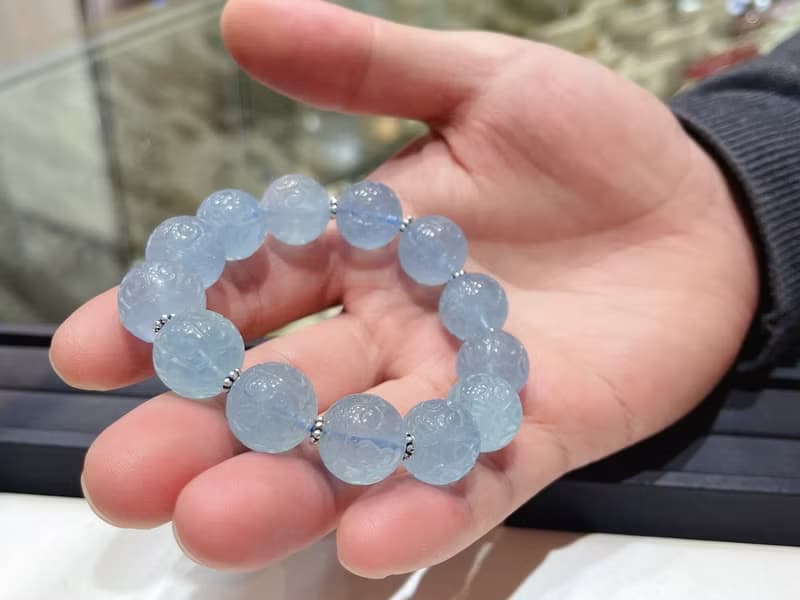 寶麗金珠寶-天然海水藍寶手珠