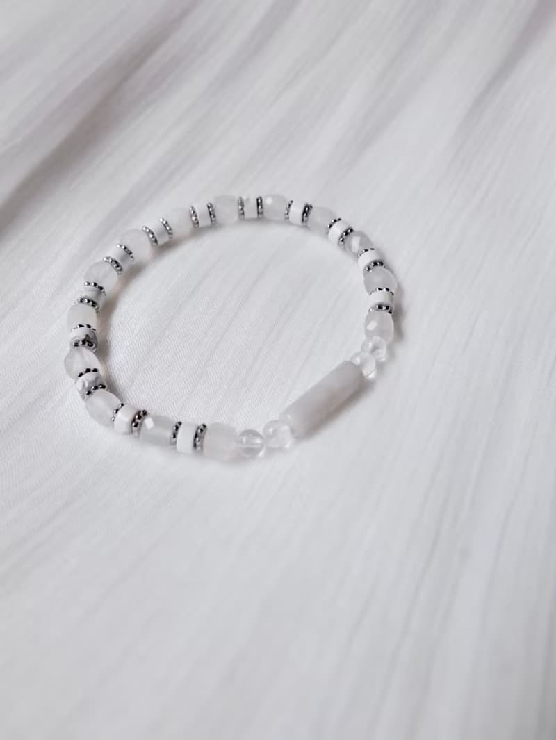 量身訂製/醫療鋼/天然石手串/月光石/白松石