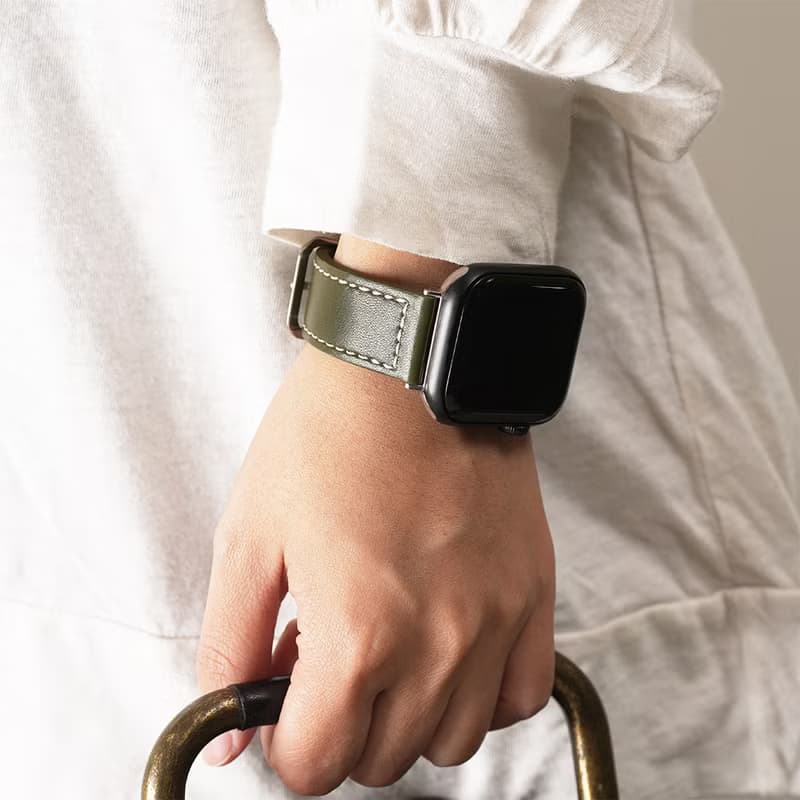 Apple watch - 【特別限定色】車線真皮蘋果錶帶