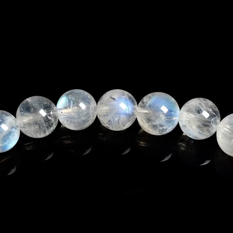 【正佳珠寶】藍月光 高品冰質藍 5.8-6.2mm 藍月光石手珠