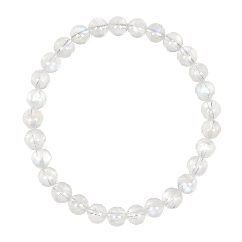 【正佳珠寶】藍月光 高品冰質藍 5.8-6.2mm 藍月光石手珠