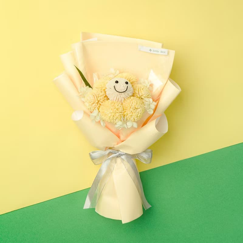 smile box 微笑花束 現貨 獻花 展出成功 永生花束 索拉花 乒乓菊