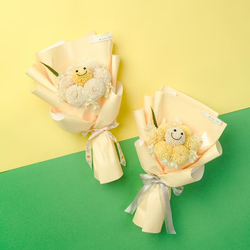 smile box 微笑花束 現貨 獻花 展出成功 永生花束 索拉花 乒乓菊