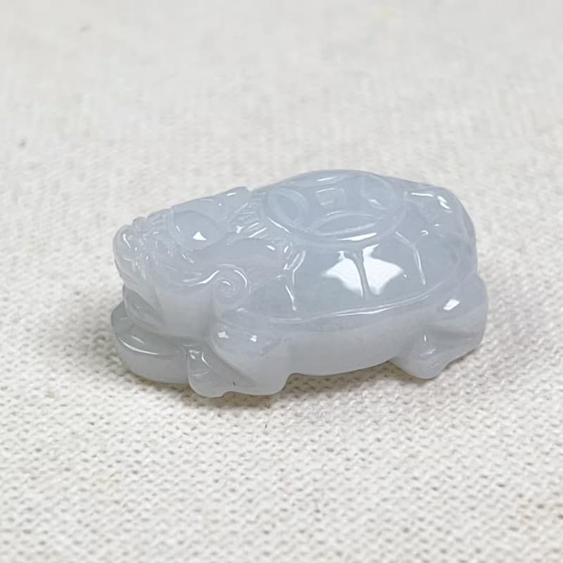 白翡翡翠古錢龍龜 | 天然緬甸玉翡翠A貨 | 送禮
