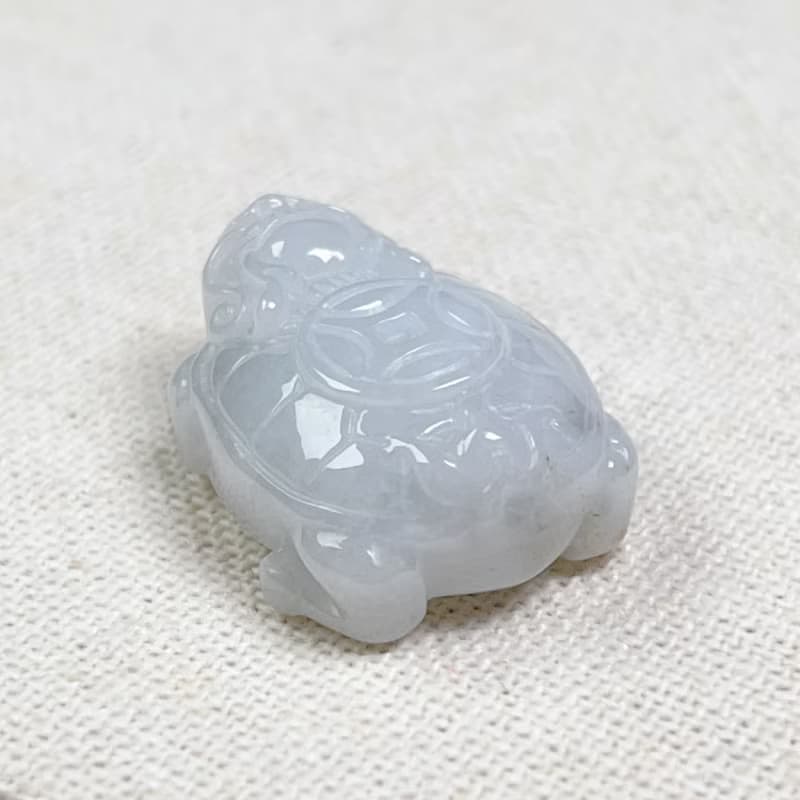 白翡翡翠古錢龍龜 | 天然緬甸玉翡翠A貨 | 送禮