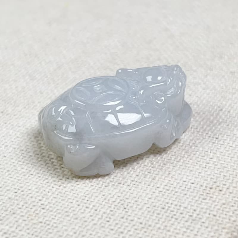 白翡翡翠古錢龍龜 | 天然緬甸玉翡翠A貨 | 送禮