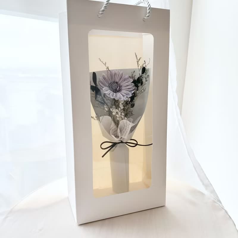 畢業花束 藍色系擴香太陽花 向日葵 生日 週年 畢業禮物 附贈提袋