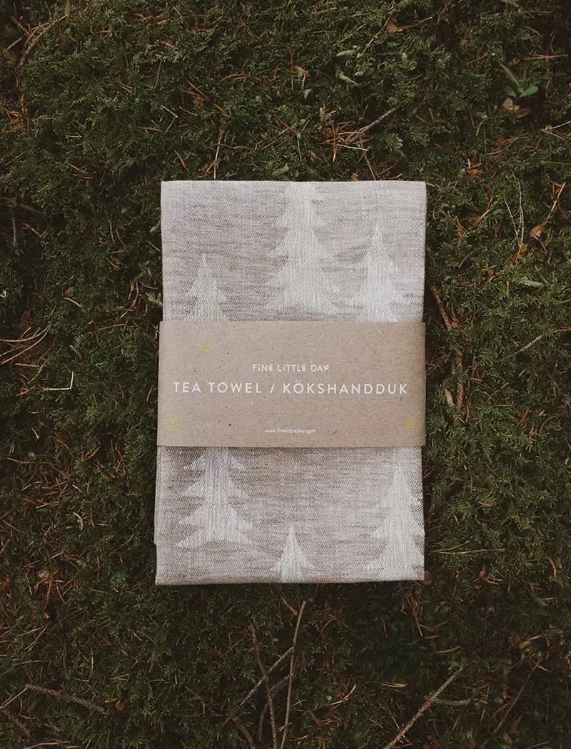 北歐設計款–杉樹聖誕樹茶巾,沙色 GRAN LINEN TEA TOWEL, SAND