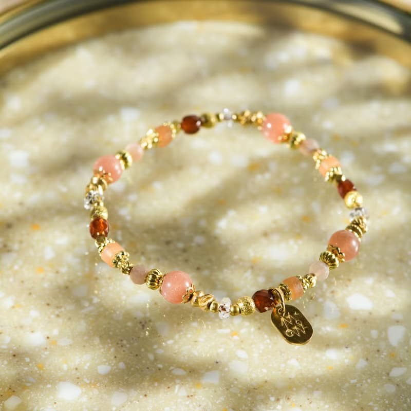 兒時的存檔點 // C1545橙月光橙石榴手鍊