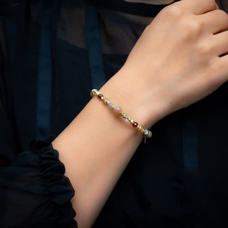 兒時的存檔點 // C1545橙月光橙石榴手鍊