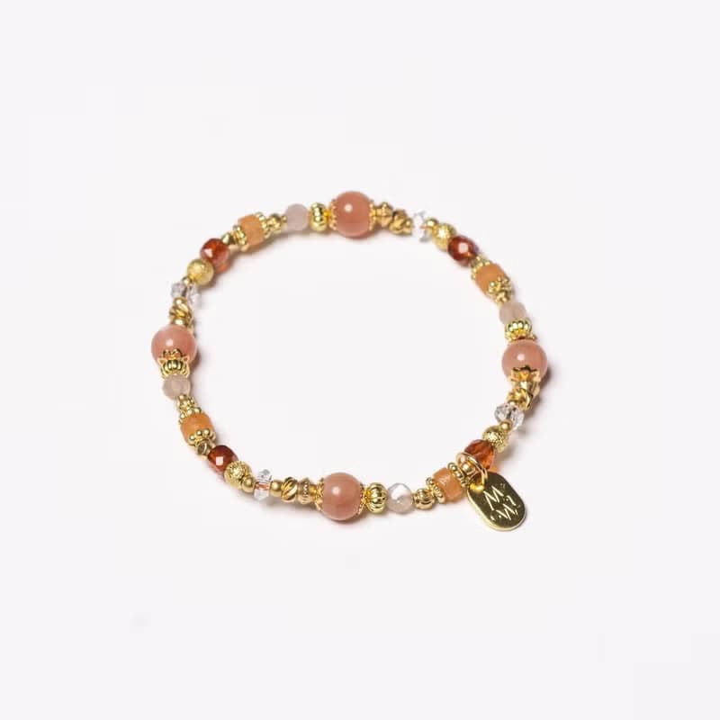 兒時的存檔點 // C1545橙月光橙石榴手鍊