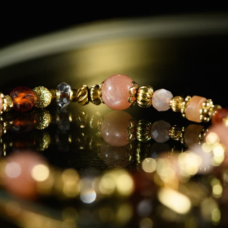 兒時的存檔點 // C1545橙月光橙石榴手鍊