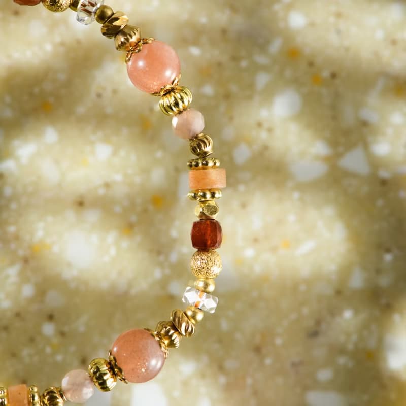 兒時的存檔點 // C1545橙月光橙石榴手鍊