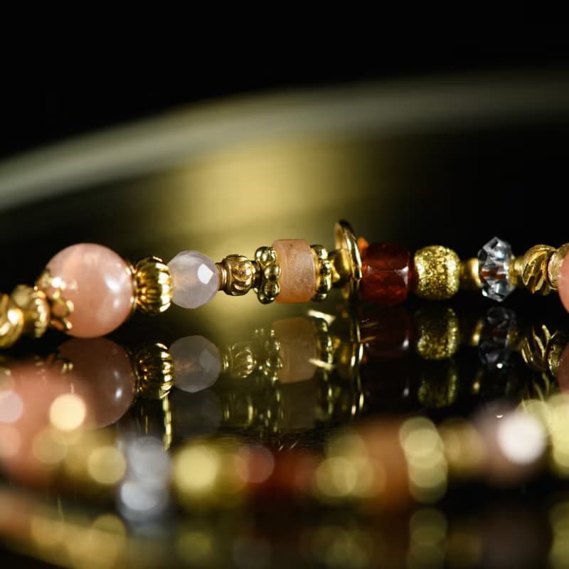 兒時的存檔點 // C1545橙月光橙石榴手鍊