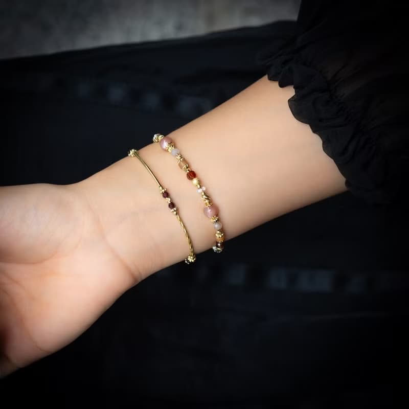 兒時的存檔點 // C1545橙月光橙石榴手鍊