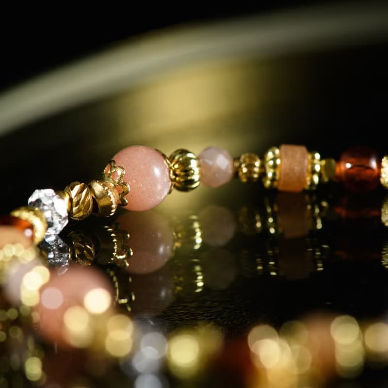 兒時的存檔點 // C1545橙月光橙石榴手鍊