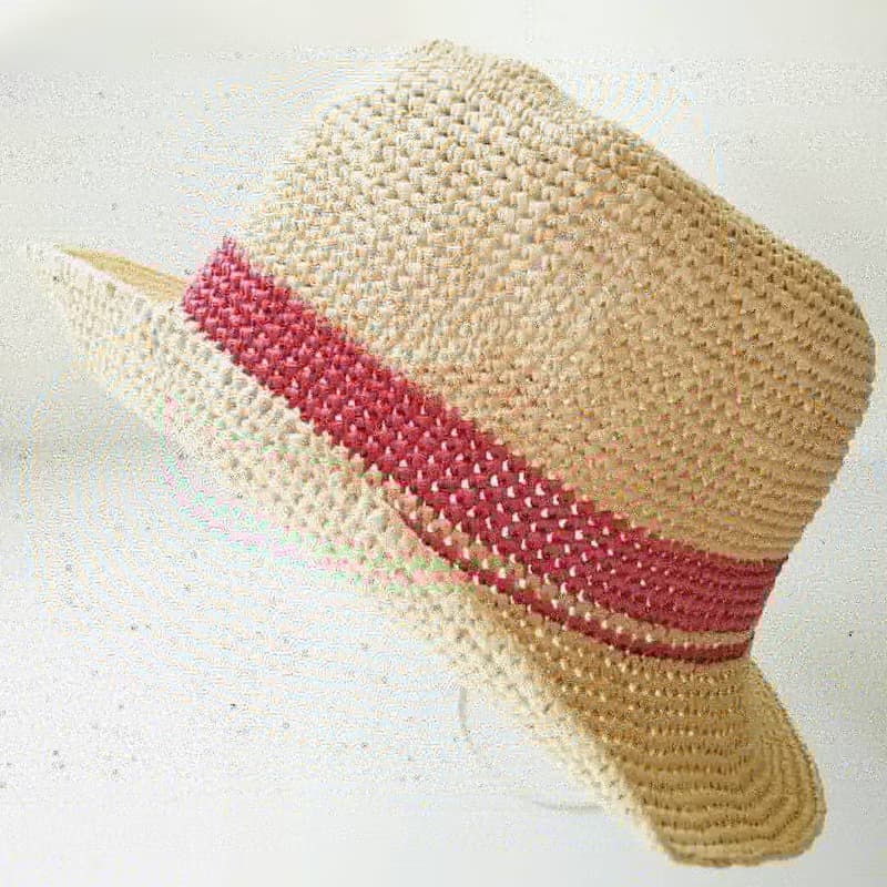 卡其色中性女用男用草帽遮陽帽紳士帽帽子鉤針手工編織父親節禮物