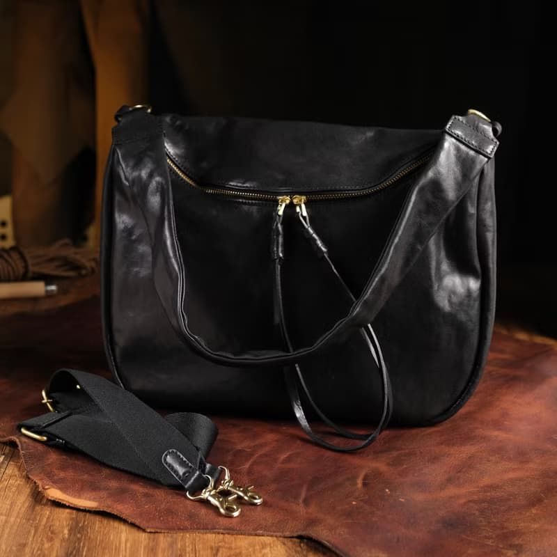 GIOVAND 朋克復古 單肩斜挎包 植糅牛皮 側背包 中性風格