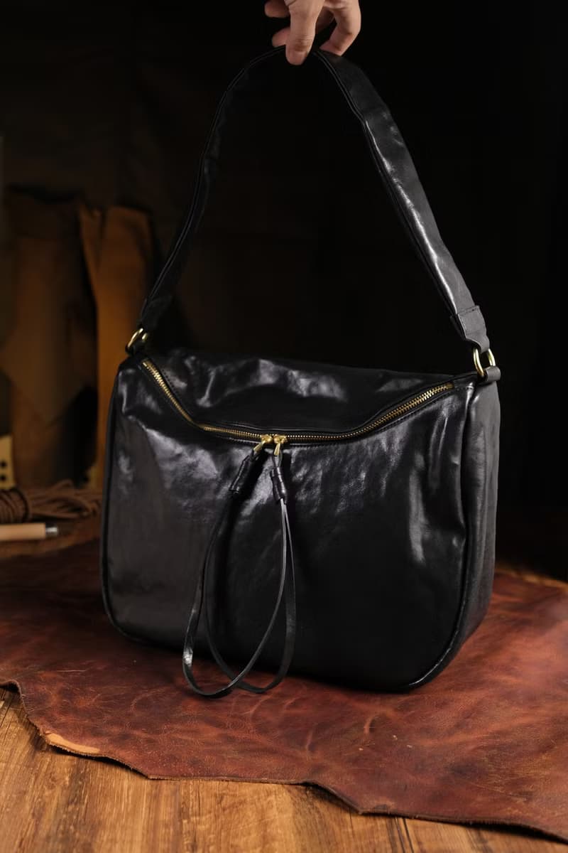 GIOVAND 朋克復古 單肩斜挎包 植糅牛皮 側背包 中性風格