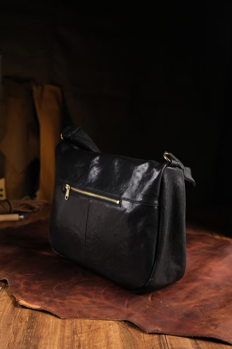 GIOVAND 朋克復古 單肩斜挎包 植糅牛皮 側背包 中性風格