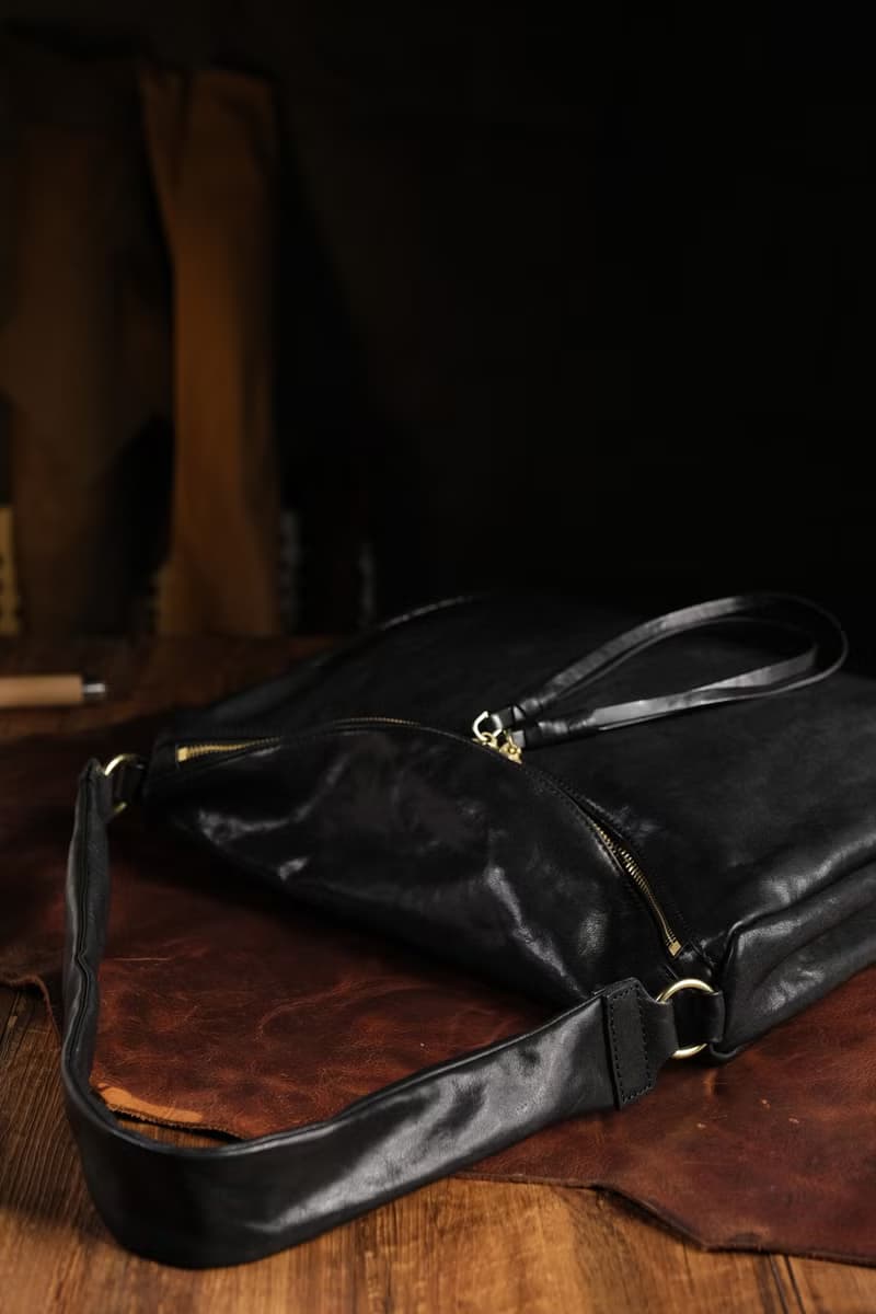 GIOVAND 朋克復古 單肩斜挎包 植糅牛皮 側背包 中性風格