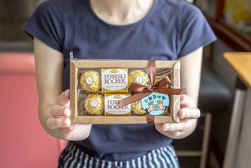 父親節禮物贈品 父親節快樂-金莎巧克力6顆入+金塊磁鐵禮盒