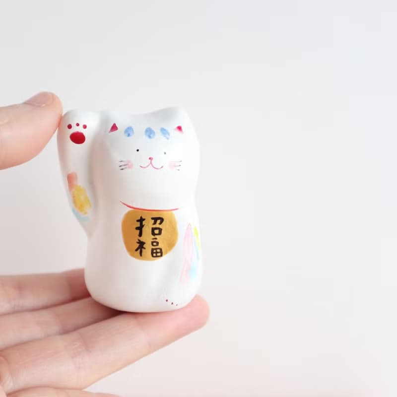 一点ものの優しさ 　 彩り招き猫　ブルー