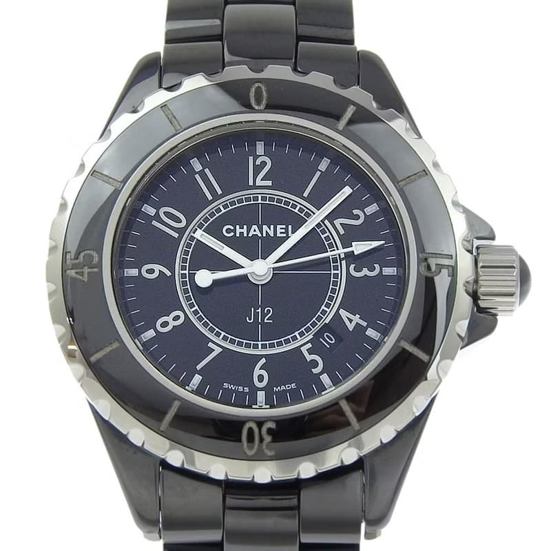 【日本直送】シャネル CHANEL J12 腕時計 H0682 セラミック クオーツ アナログ表示 黒文字盤 レディース【中古】
