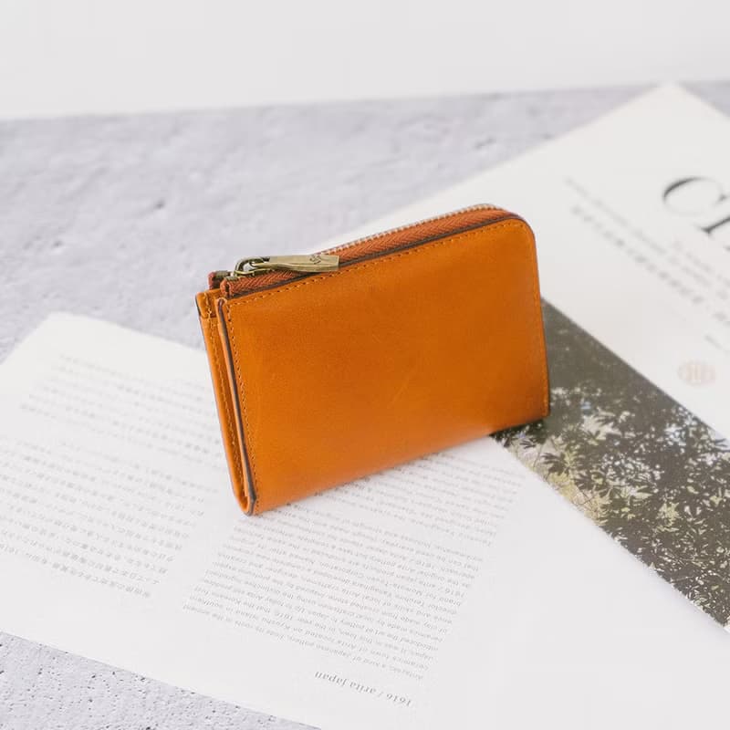 真皮極簡卡片零錢包 X0006 咖/黃棕Y/綠/棕/瘋馬/紅棕V