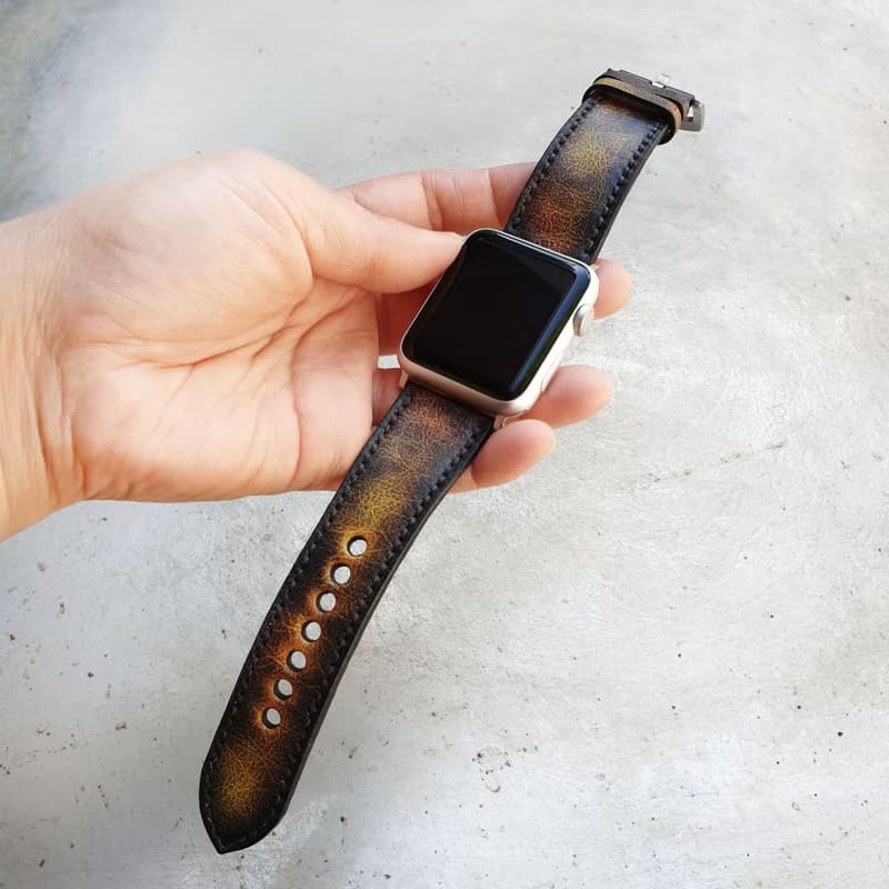 棕色復古Apple手錶帶手工製作