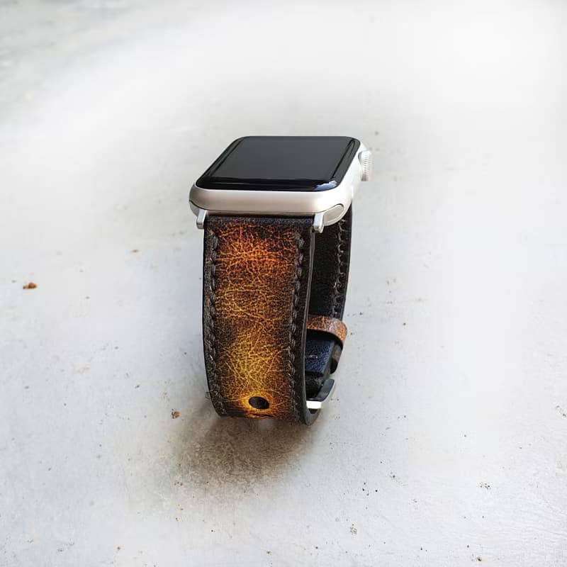 棕色復古Apple手錶帶手工製作