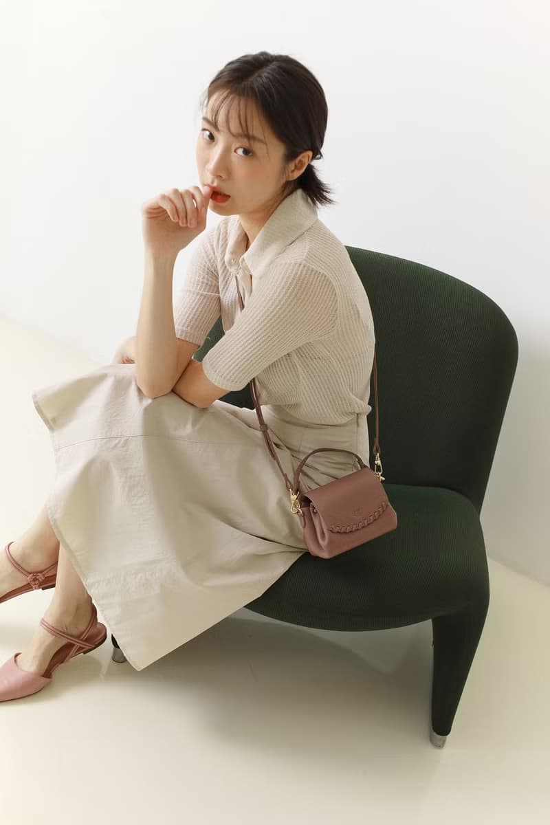 Canele (Wood rose): Mini bag, Crossbody bag, Cow Leather wallet, soft leather