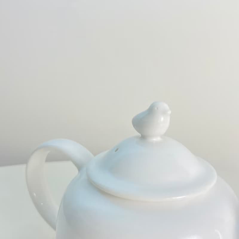 【茶具】白瓷英式紅茶壺-小鴨蓋鈕