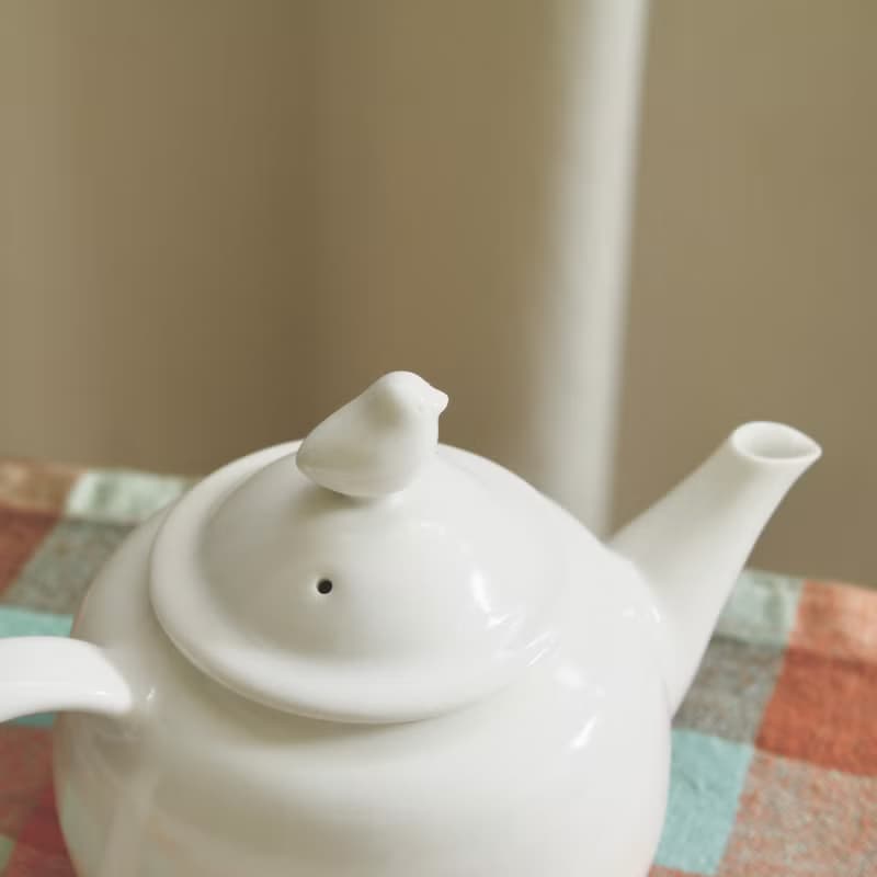 【白瓷茶具】小鴨蓋鈕-英式紅茶壺