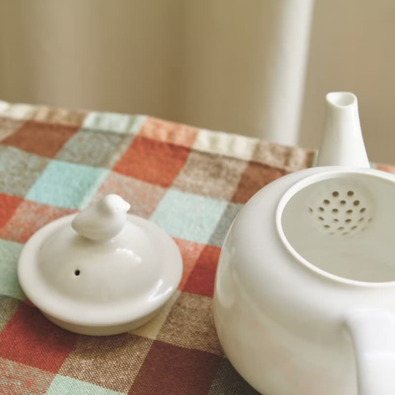 【白瓷茶具】小鴨蓋鈕-英式紅茶壺