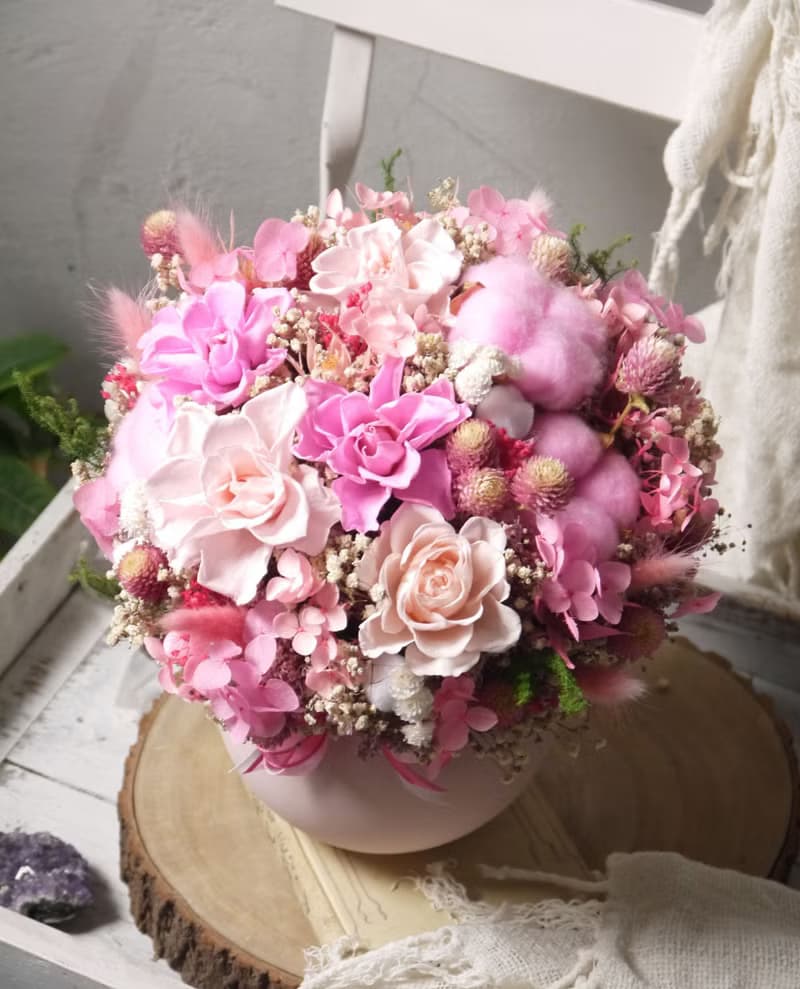 春櫻(大).粉嫩春櫻.不凋花.乾燥花.永生花.生日.開幕.升遷首選