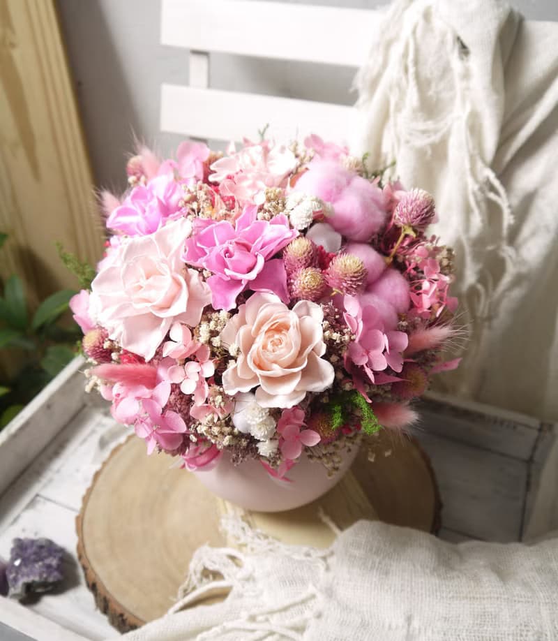 春櫻(大).粉嫩春櫻.不凋花.乾燥花.永生花.生日.開幕.升遷首選