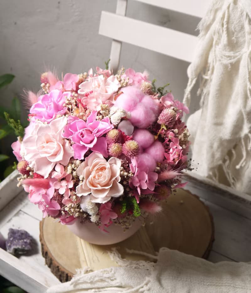 春櫻(大).粉嫩春櫻.不凋花.乾燥花.永生花.生日.開幕.升遷首選