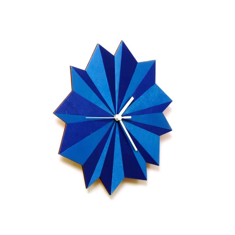 Origami 摺紙藍色 - 29公分手工有機掛鐘