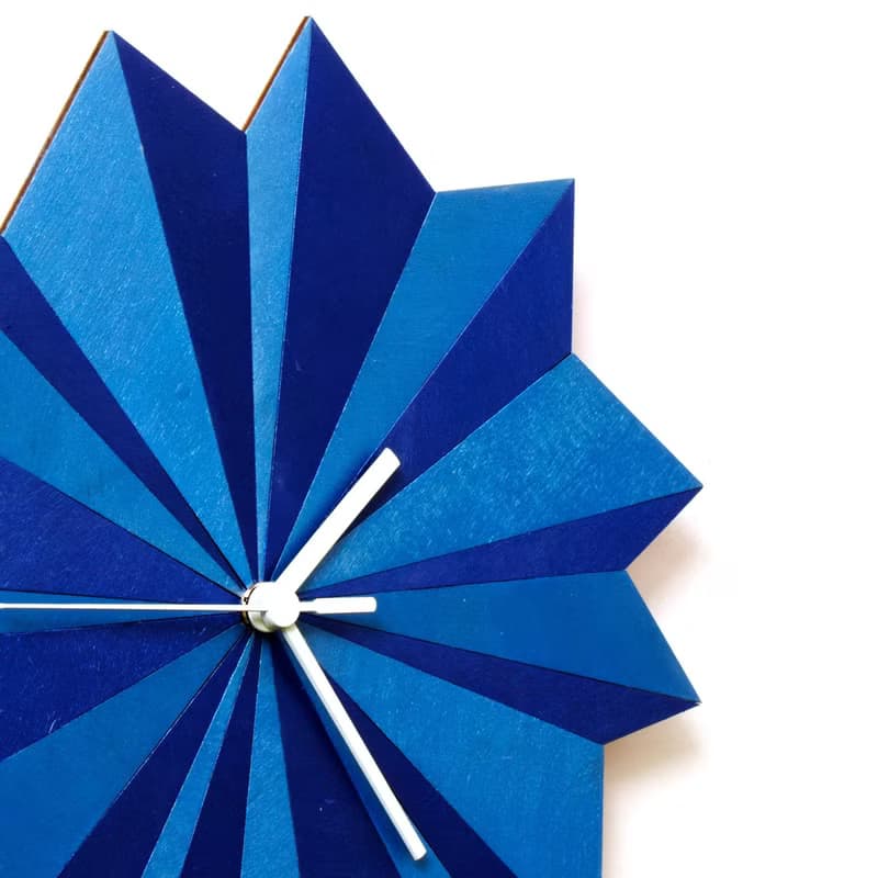 Origami 摺紙藍色 - 29公分手工有機掛鐘