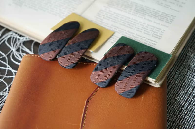 古董領帶改製髮夾-Fendi-巧克力棕-兩入一組