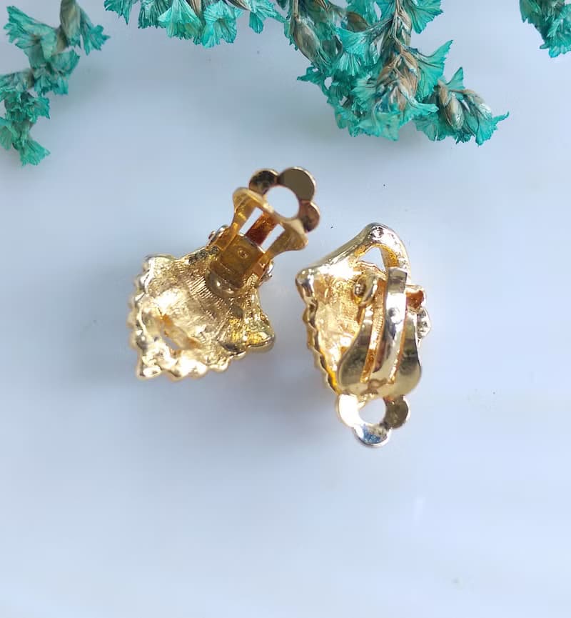 Vintage Jewelry 西洋古董飾品 小巧 珠鑽 夾式耳環