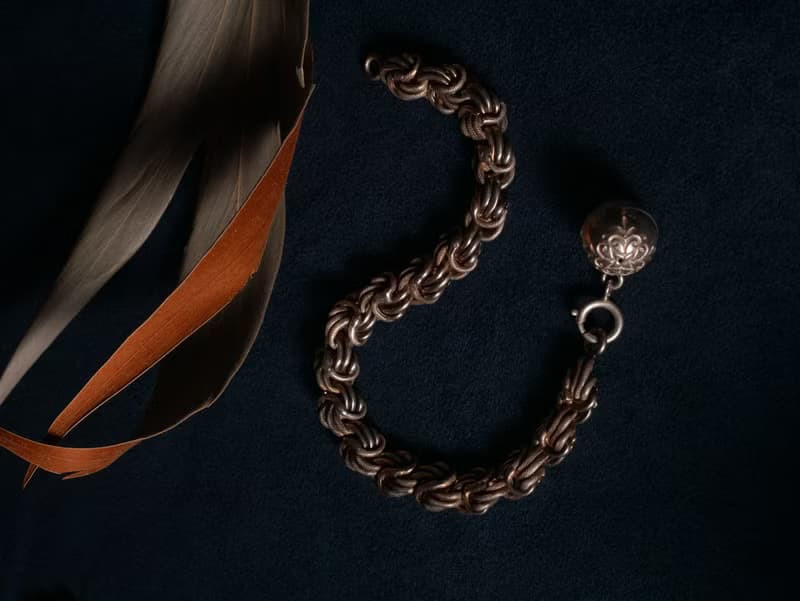 1890s 法國 重工金銀雙色編織手鍊