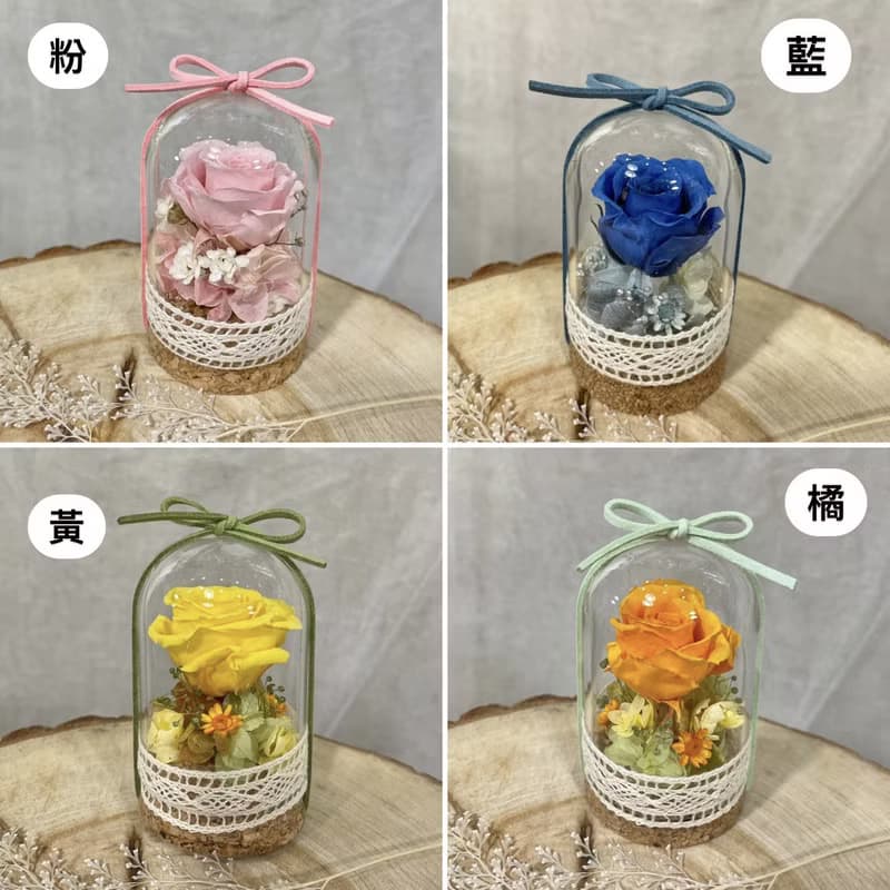 | 小夢境花藝 | 永生玫瑰花 玻璃器皿 日本大地農園永生小玫瑰