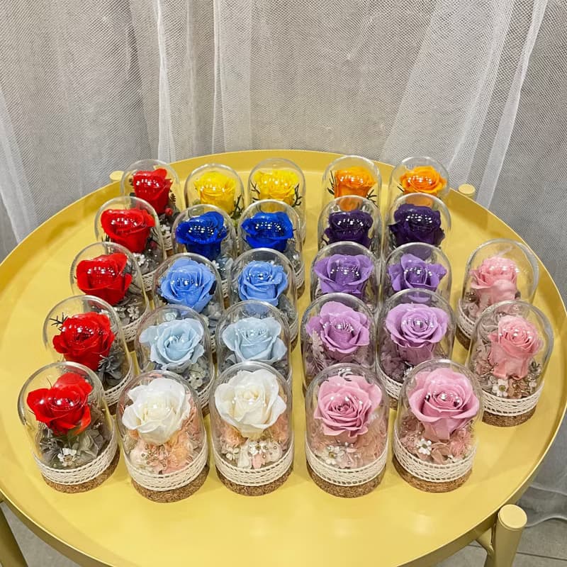 | 小夢境花藝 | 永生玫瑰花 玻璃器皿 日本大地農園永生小玫瑰