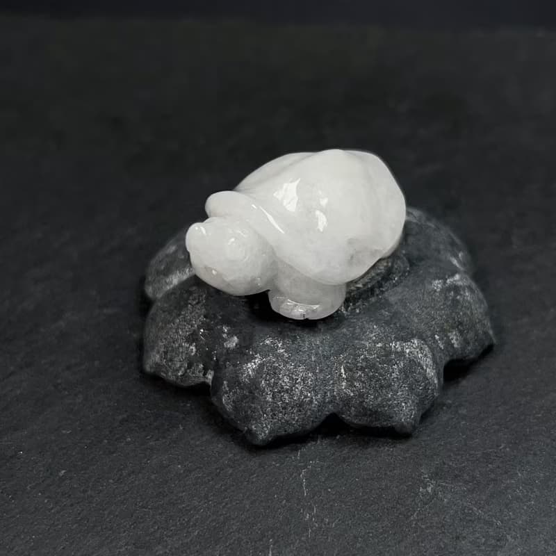 白翡翡翠甲魚擺件 | 天然緬甸玉A貨翡翠 | 送禮