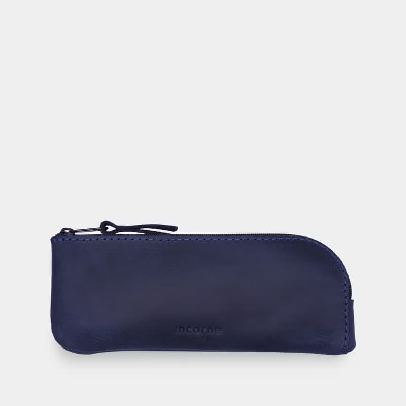 藍色真皮眼鏡盒 – 時尚皮革配件禮品