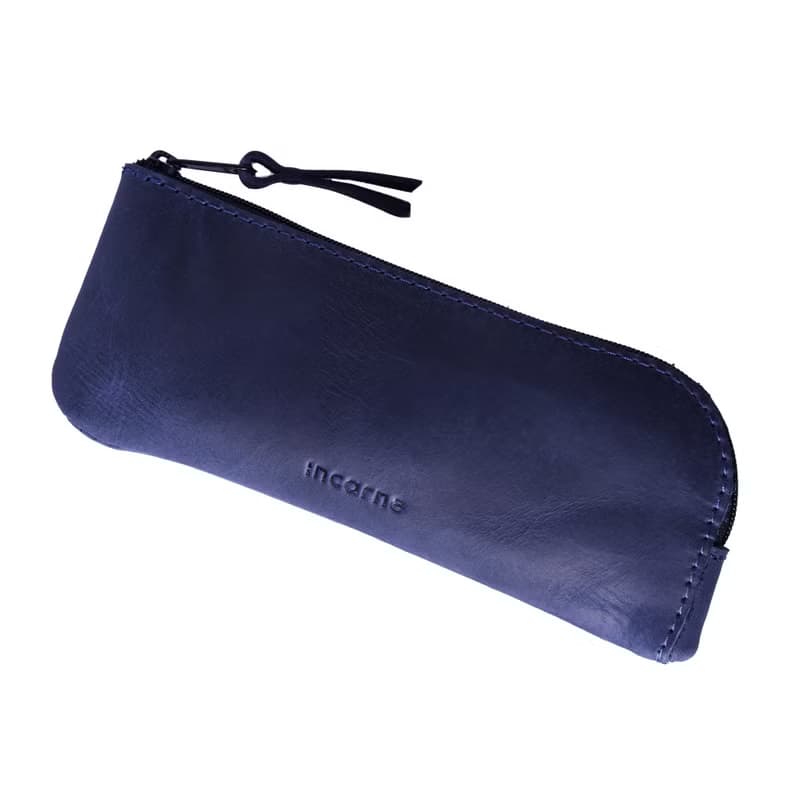 藍色真皮眼鏡盒 – 時尚皮革配件禮品
